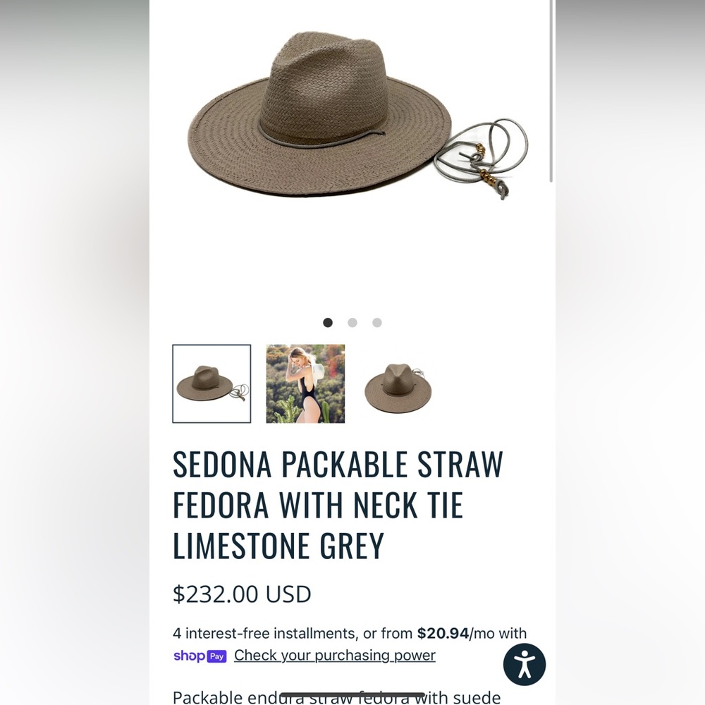 Lovely Bird Malibu Sedona Packable Straw Fedora with Neck Tie